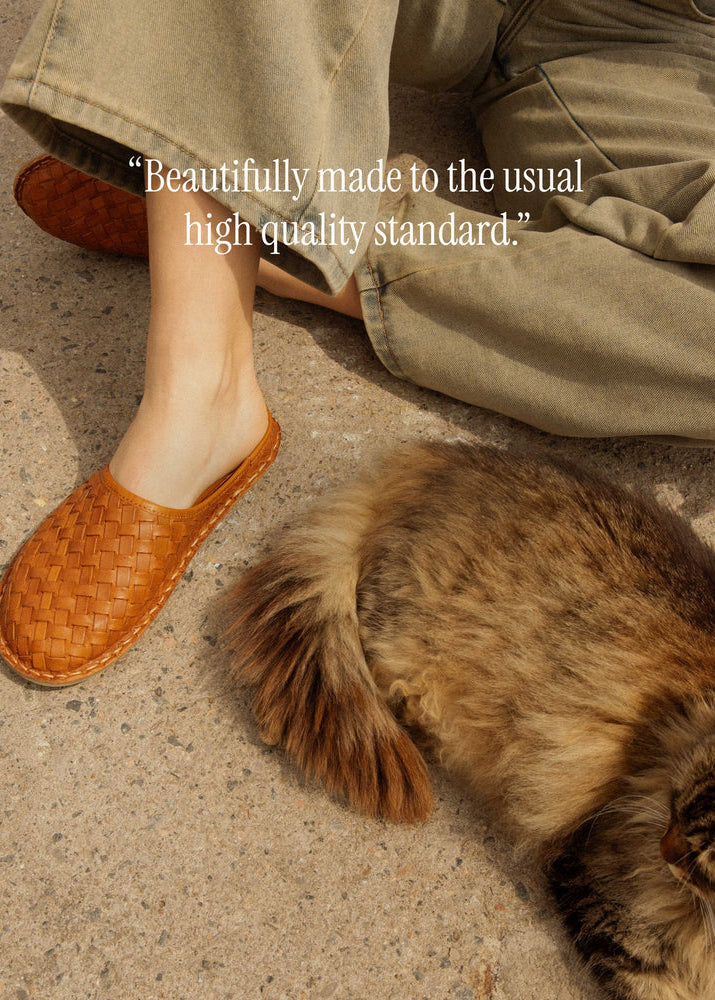 Roma Woven Leder - cognac braun