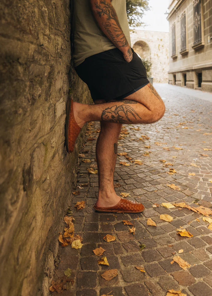 Roma Woven Leder - cognac braun