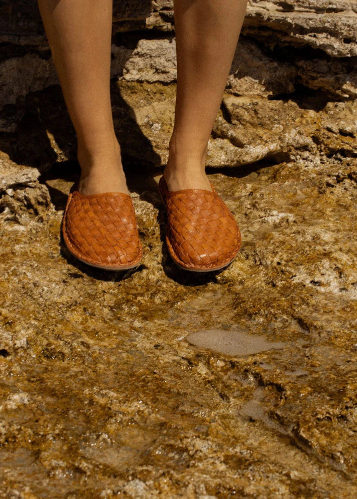 Roma Woven Leder - cognac braun