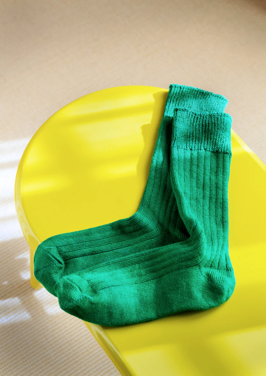 Leinen Baumwolle Socken - grün