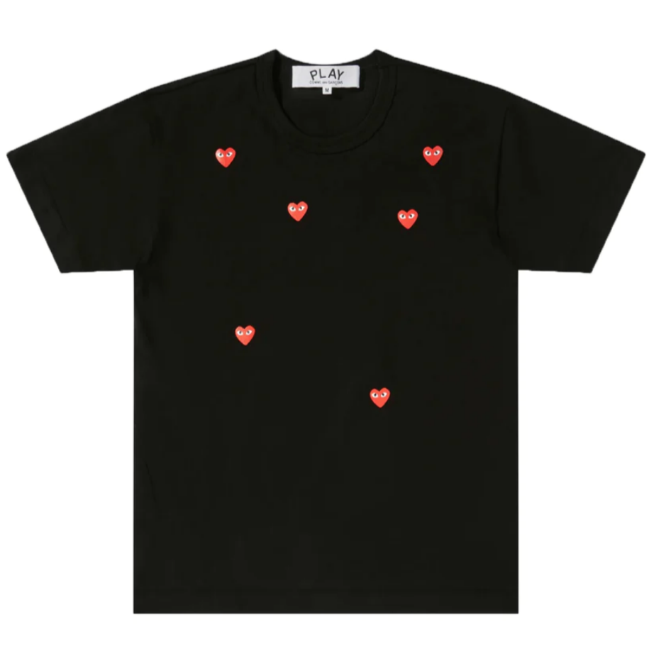 PLAY UNISEX T-Shirt schwarz verstreute Herzen