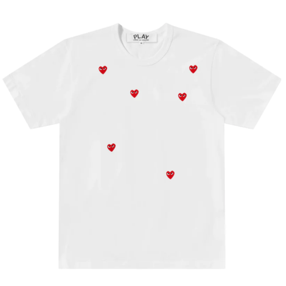 PLAY UNISEX T-Shirt weiss verstreute Herzen