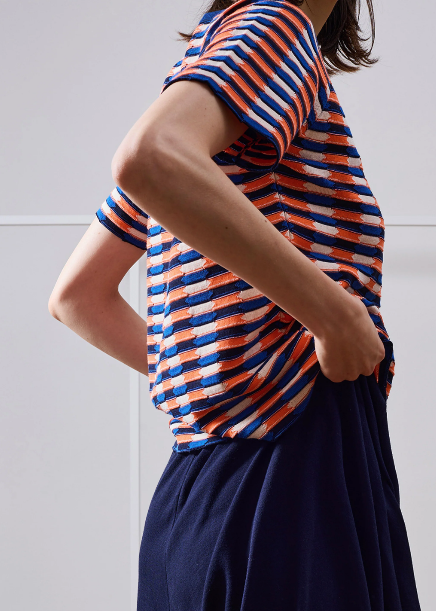 Shirt freccette - navy/meringa/corallo