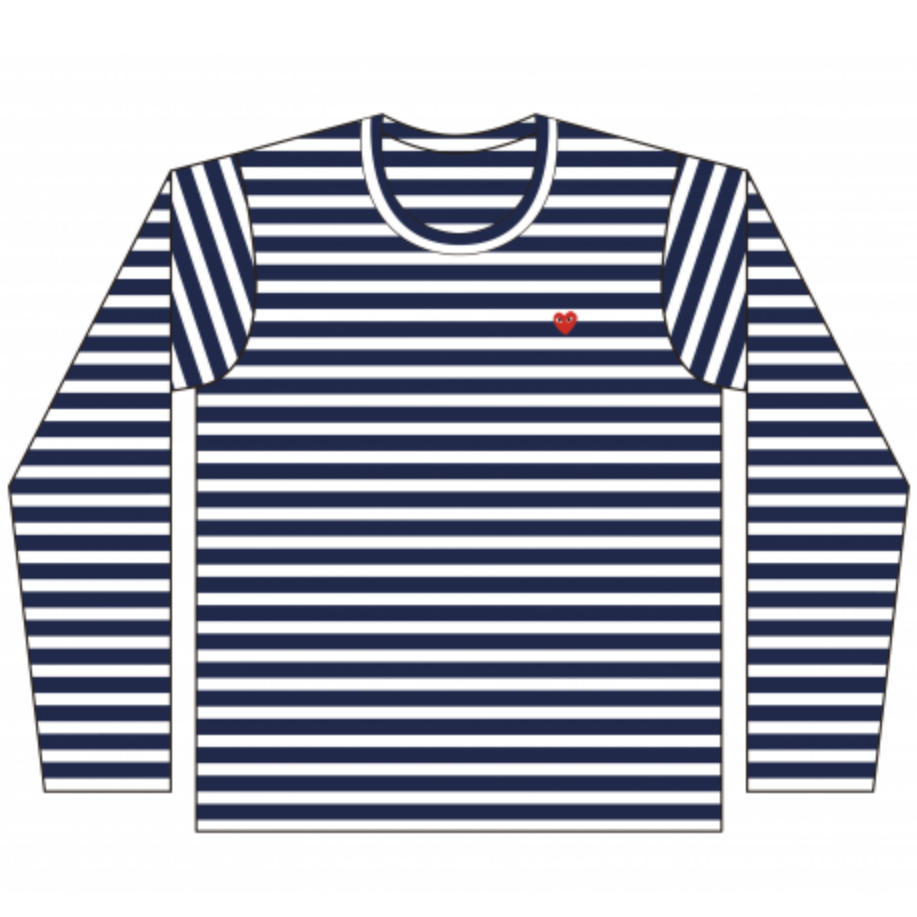 PLAY UNISEX Streifen-Sweater navy kleines rotes Herz