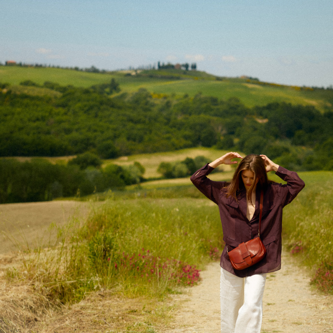 Handtasche Alloro gross - sepia