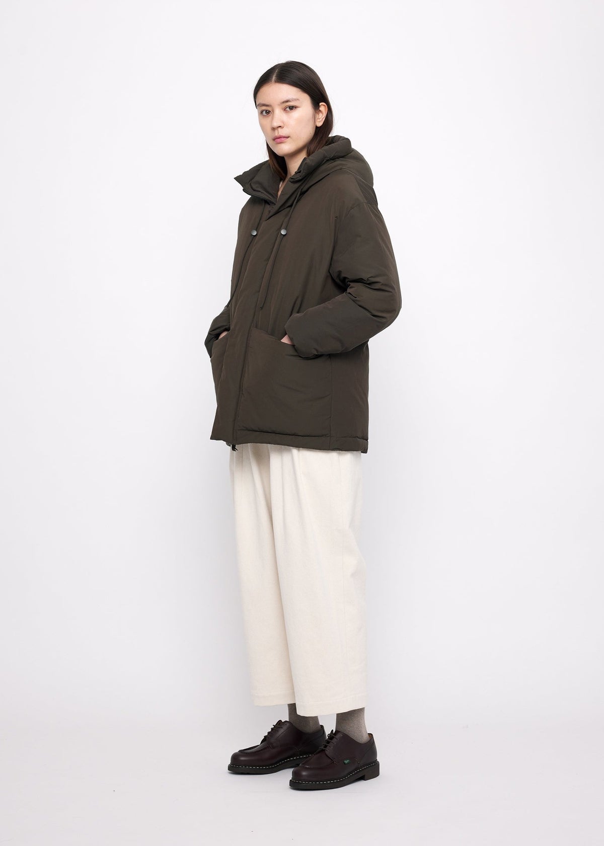 Unisex Hooded Puffer - olivebraun