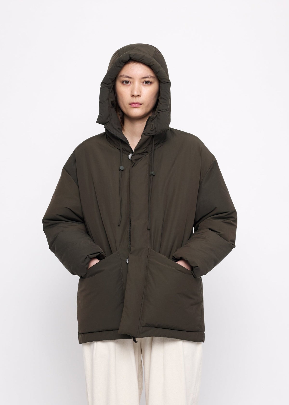 Unisex Hooded Puffer - olivebraun