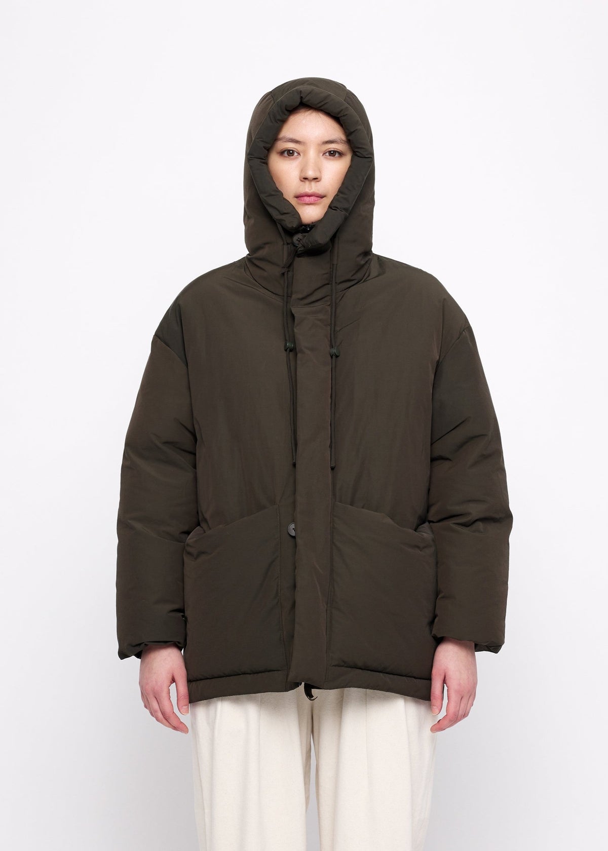 Unisex Hooded Puffer - olivebraun