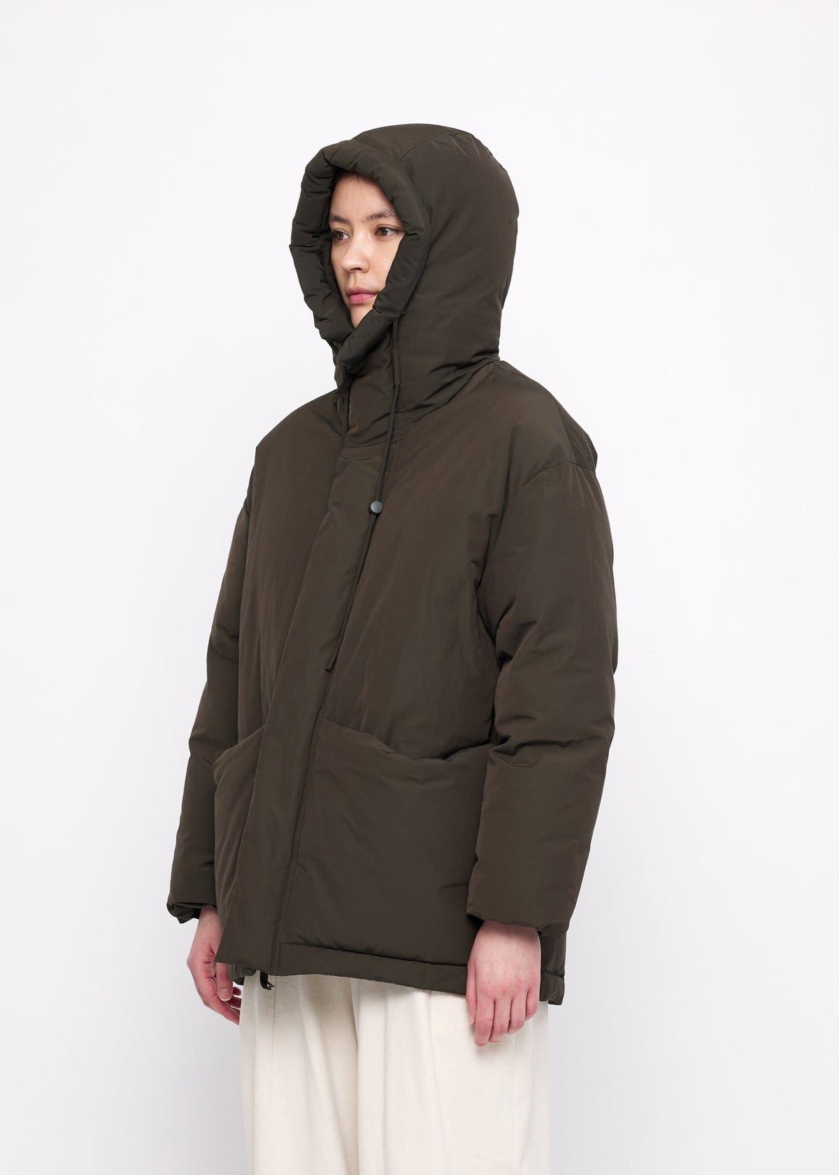 Unisex Hooded Puffer - olivebraun