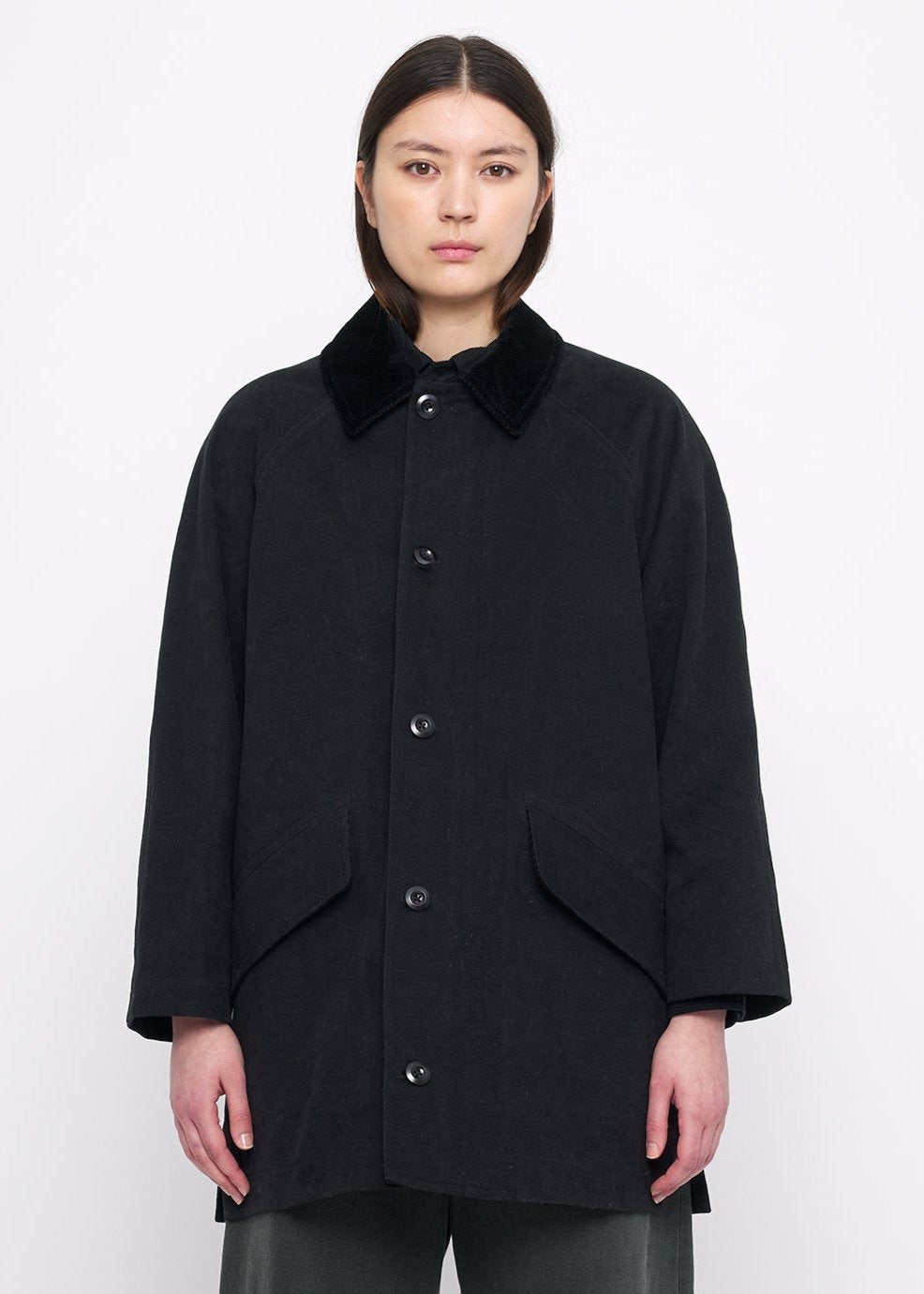 Unisex Mid-Length Duster Coat - schwarz