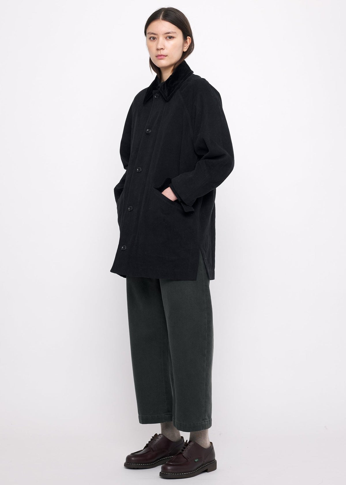 Unisex Mid-Length Duster Coat - schwarz