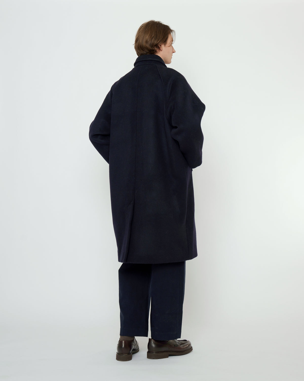 Unisex Duster Wollmantel - navyblack