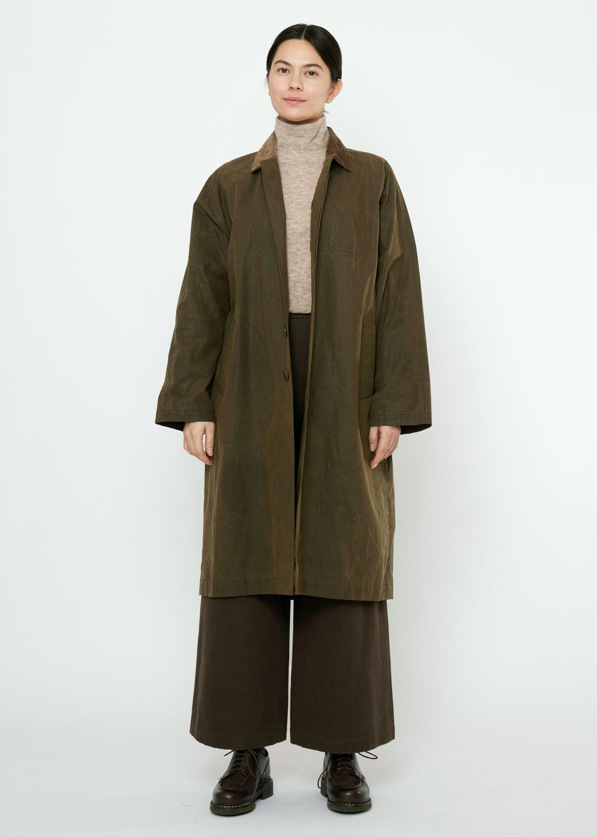 Unisex Duster Coat - olivebraun