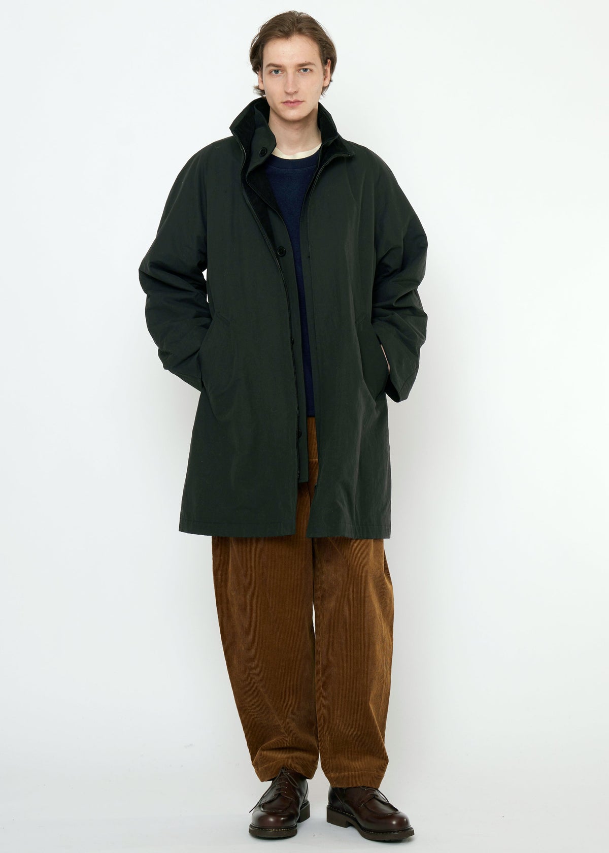 Double Collar Overcoat - schwarz