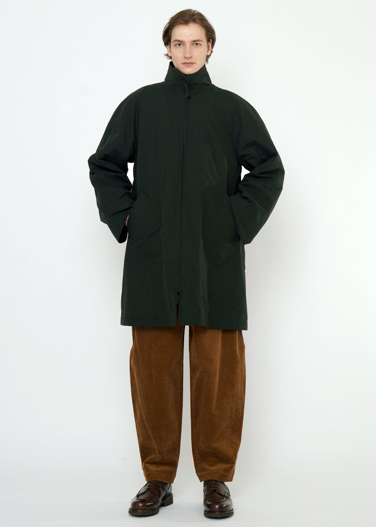 Double Collar Overcoat - schwarz