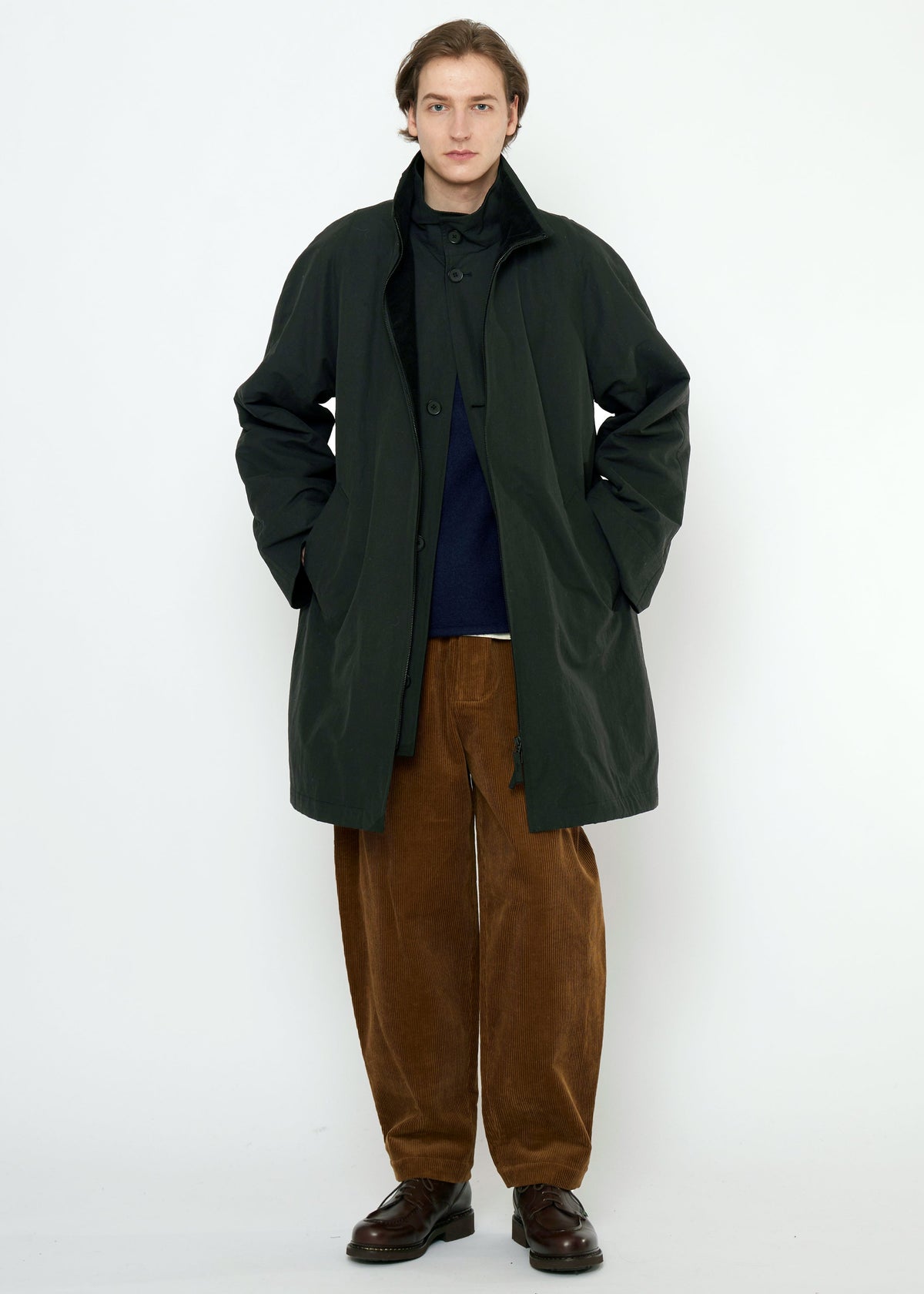 Double Collar Overcoat - schwarz