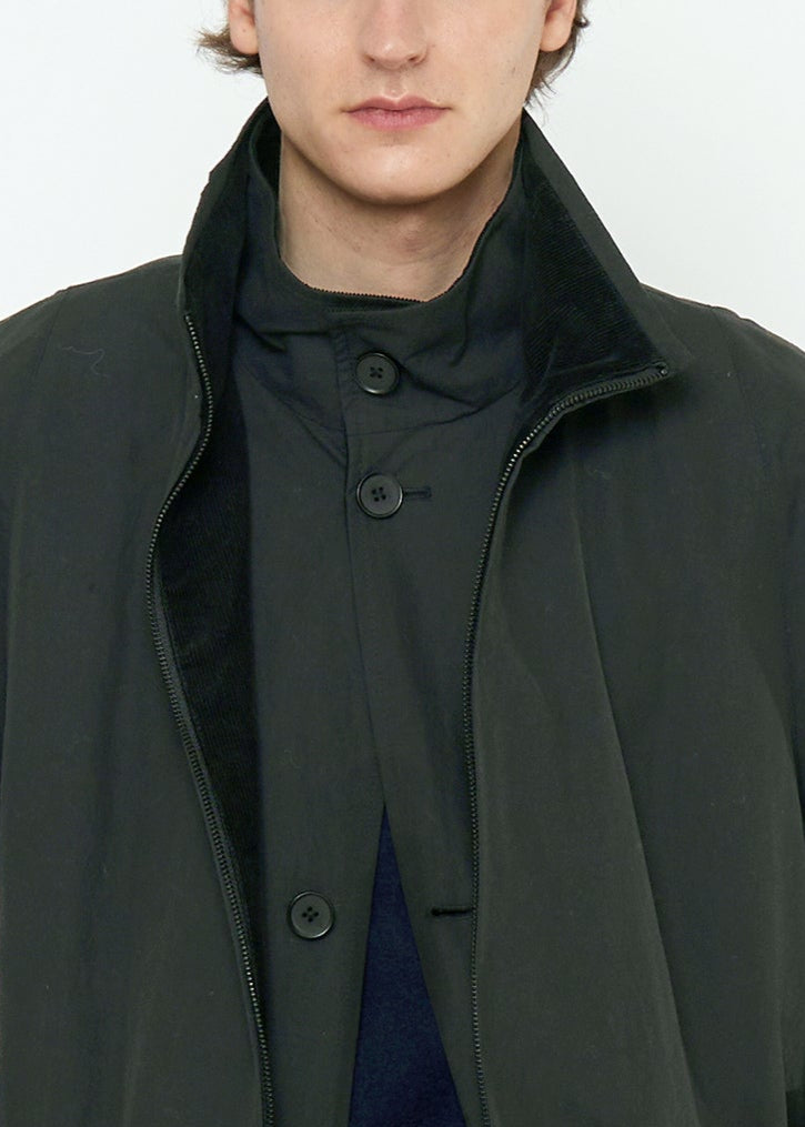 Double Collar Overcoat - schwarz