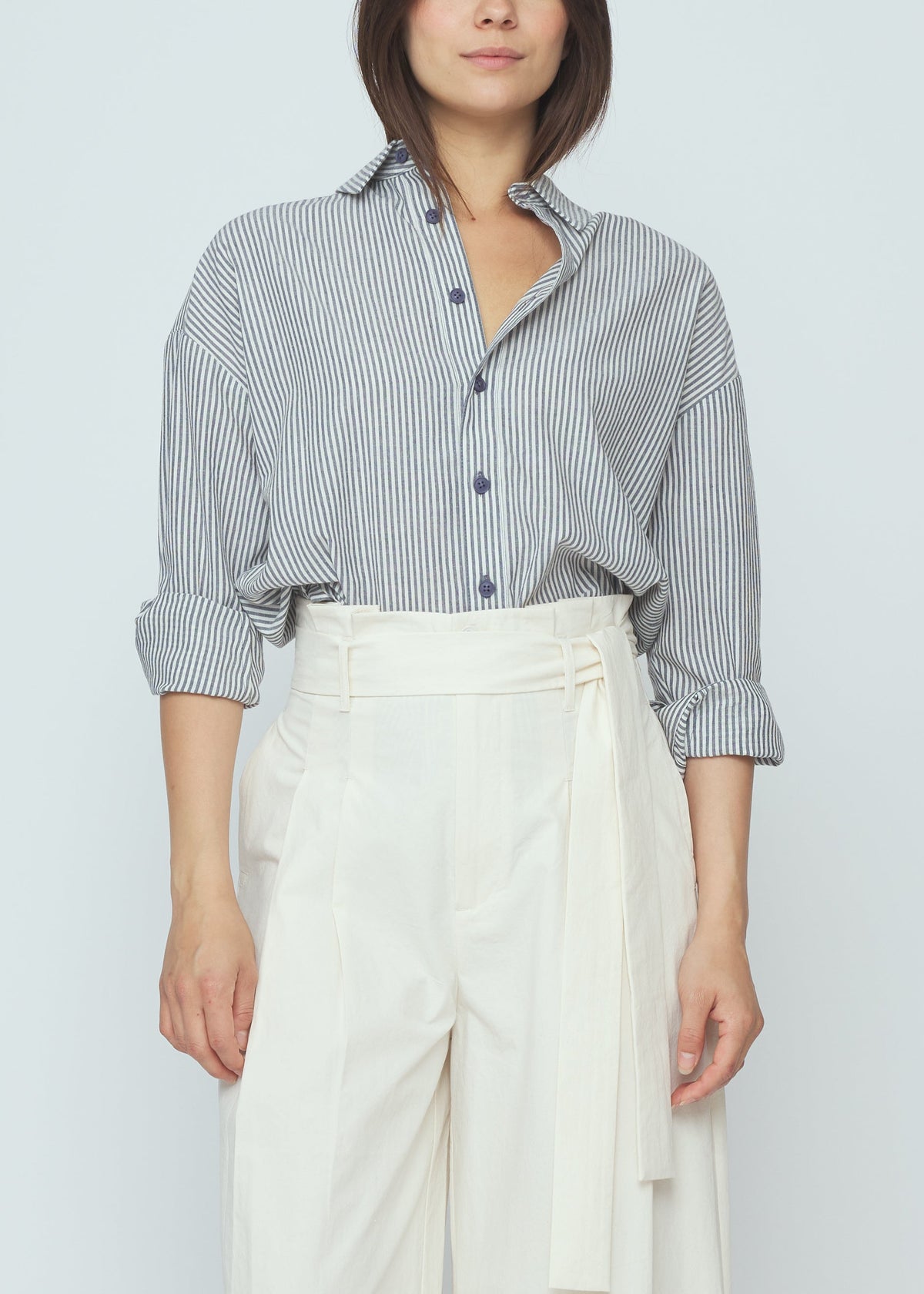 Paper-Bag Pleated Hose - ecru