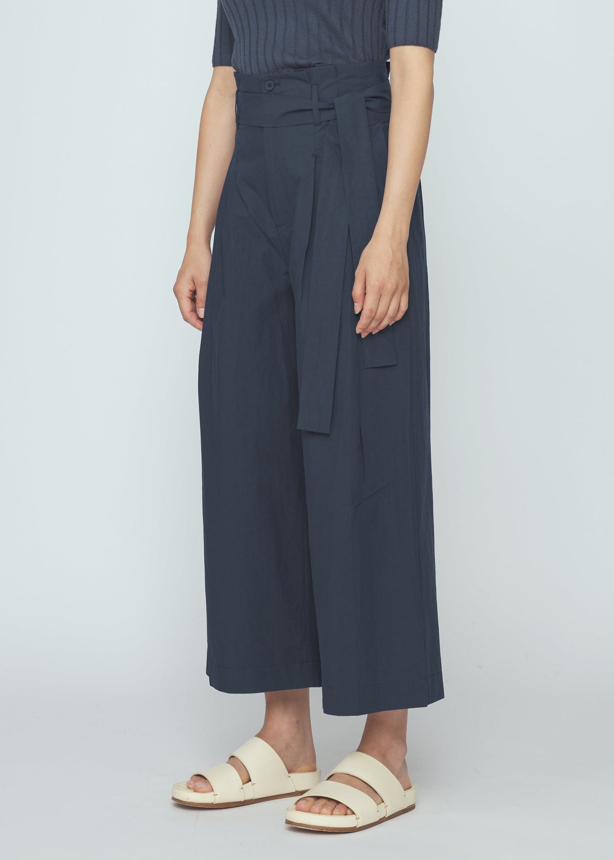 Paper-Bag Pleated Hose - navy