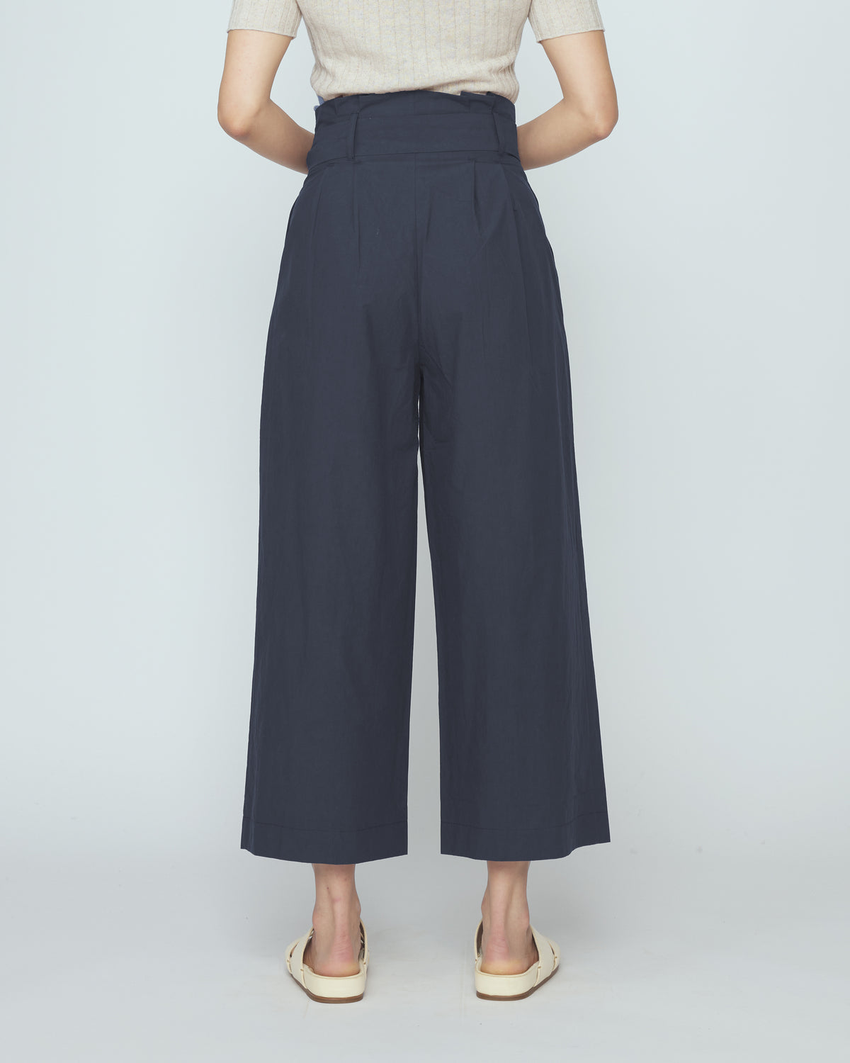 Paper-Bag Pleated Hose - navy