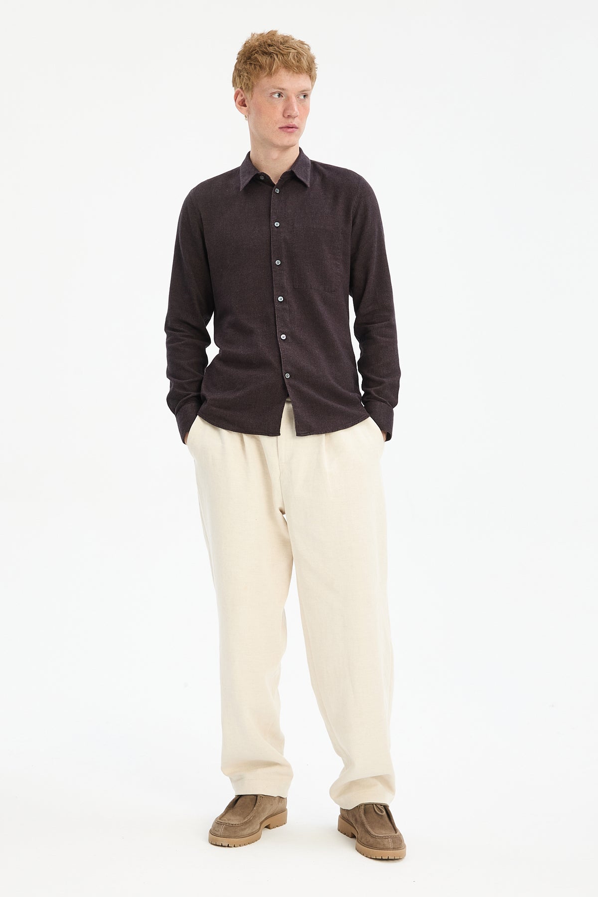 Feel Good Shirt - braun Flanell