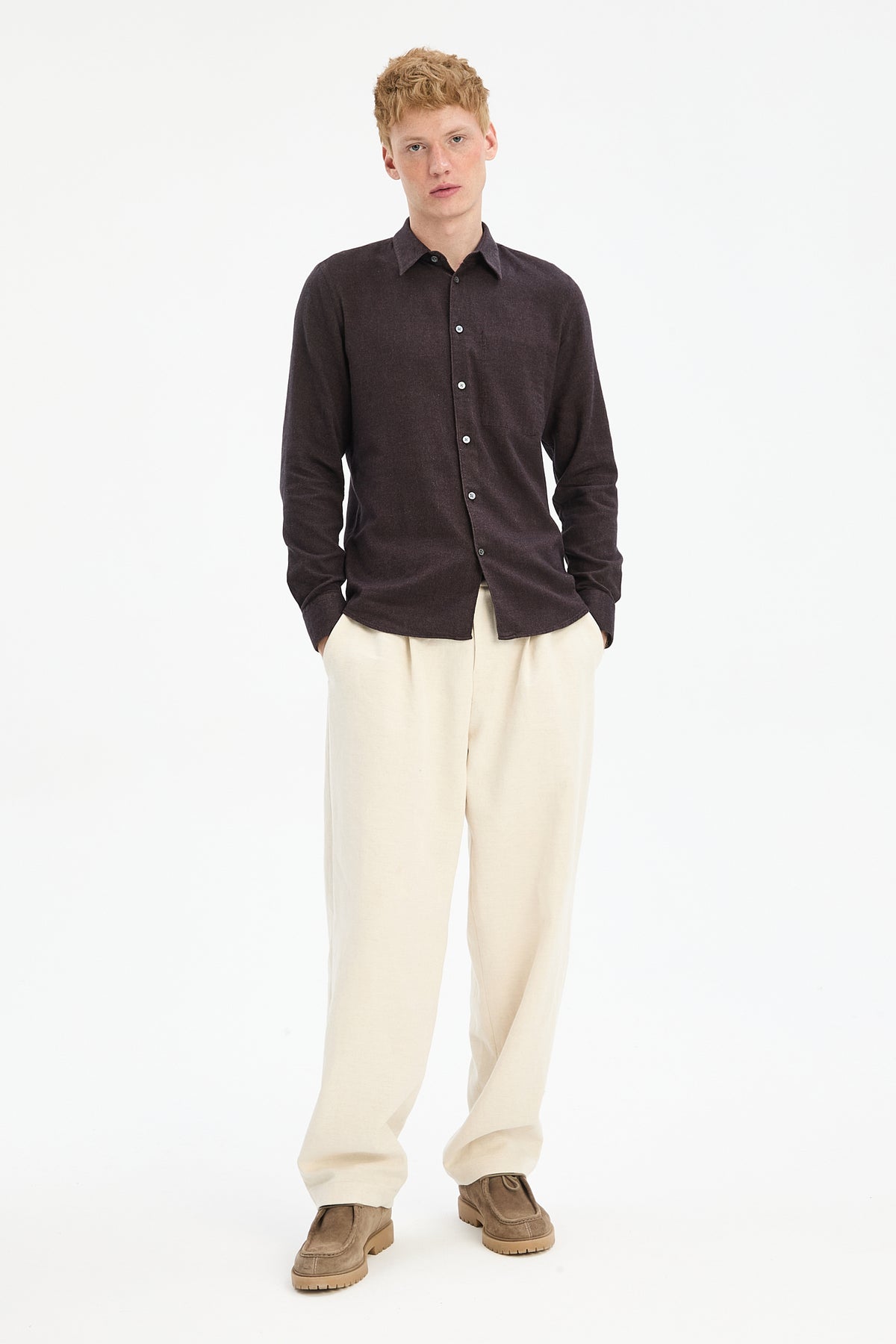 Feel Good Shirt - braun Flanell