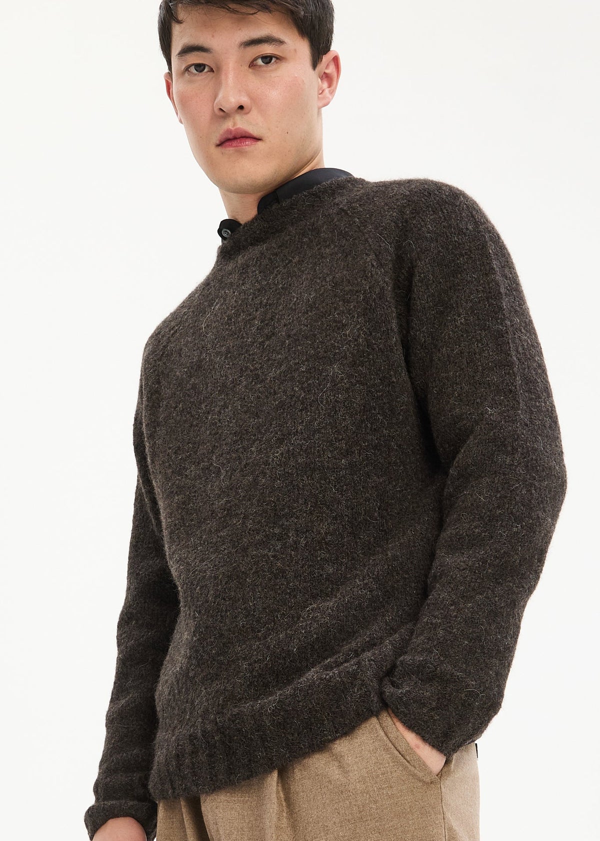 Pullover Crewneck Raglan - chocolate brown