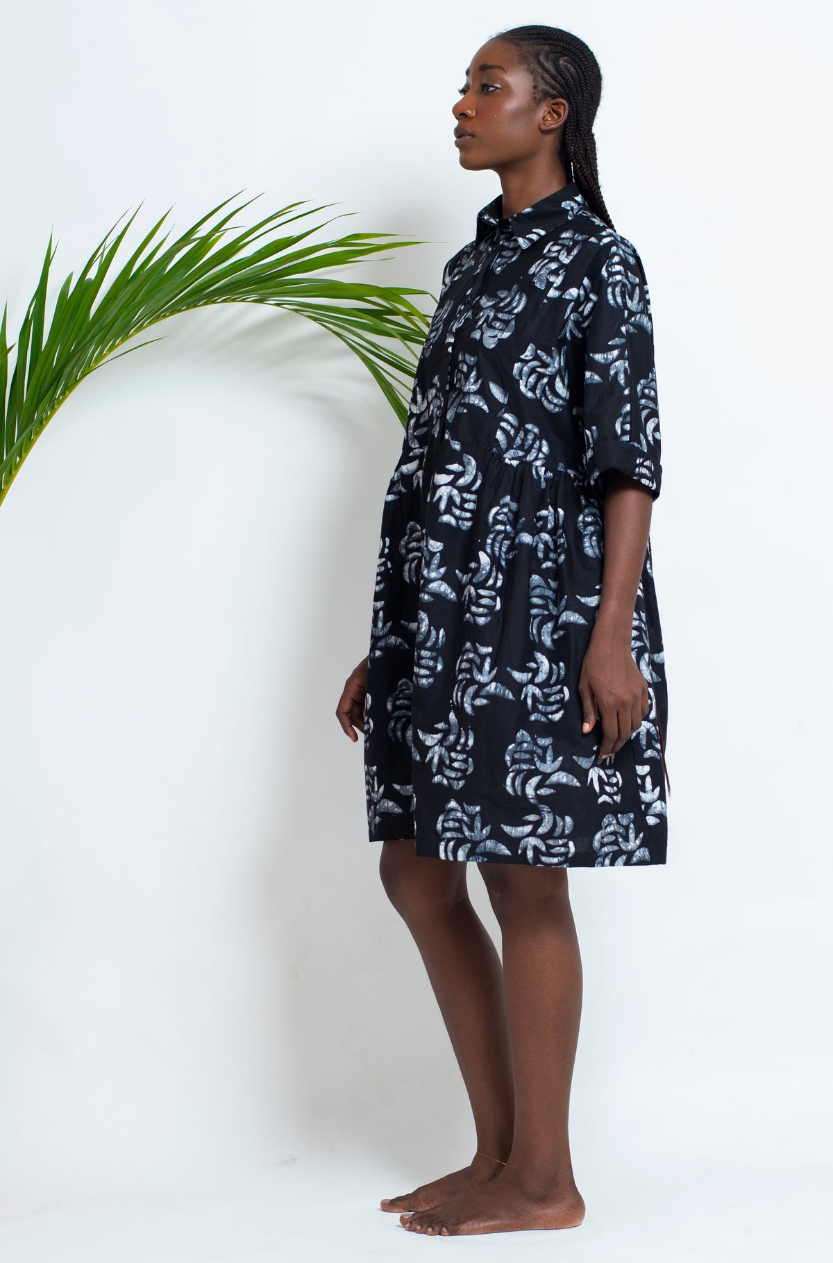 Marli Dress - leaves black