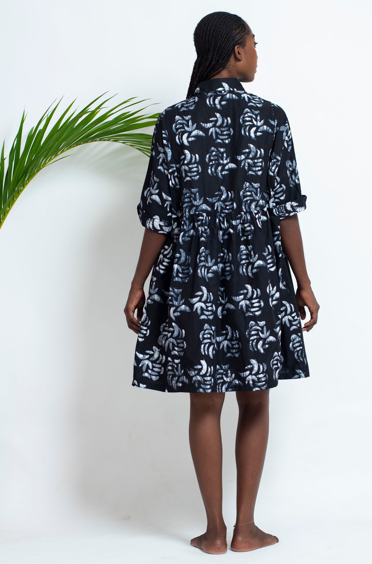 Marli Dress - leaves black