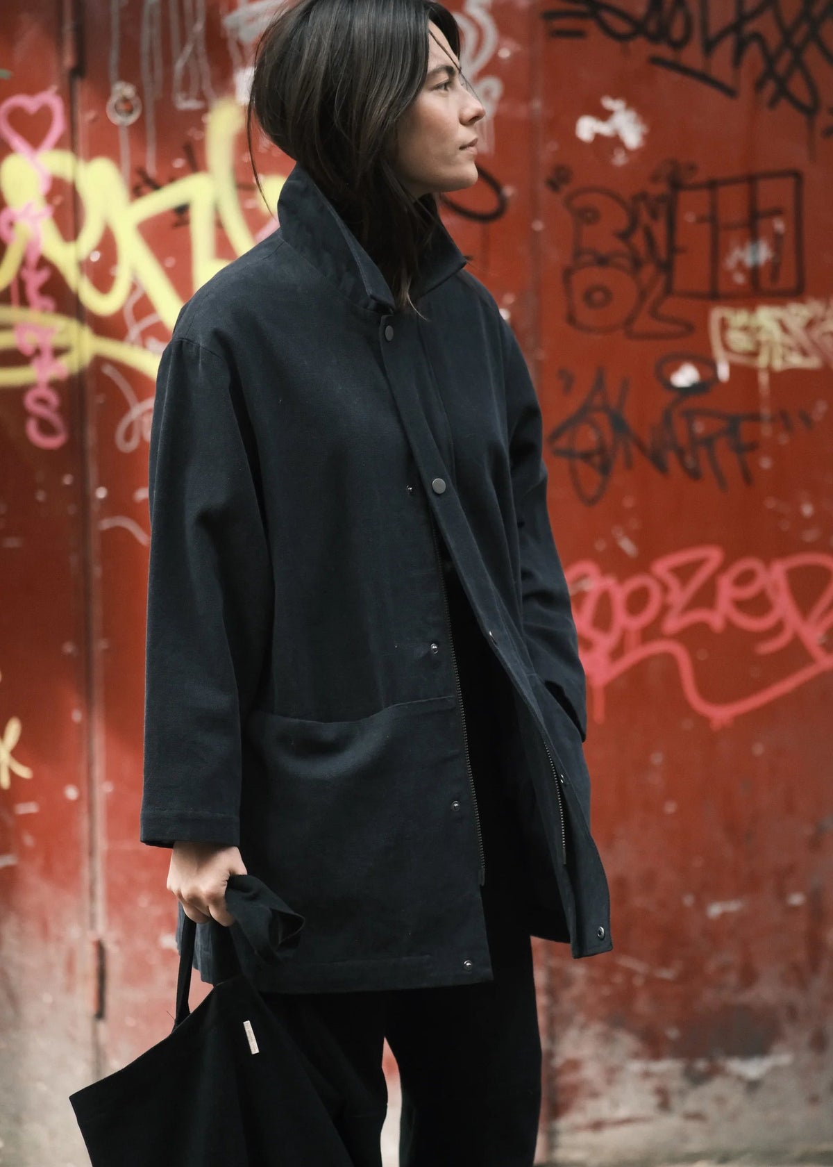 Mid-Length Chore Jacke - navy