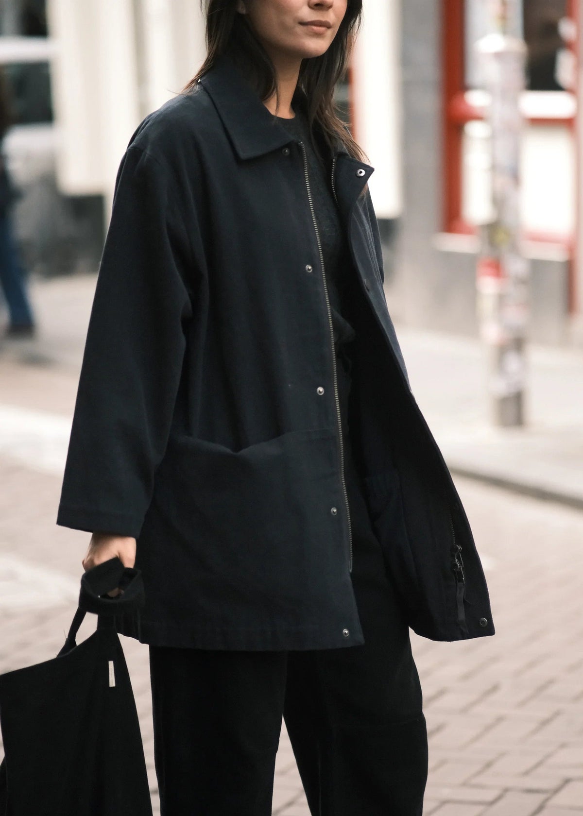 Mid-Length Chore Jacke - navy