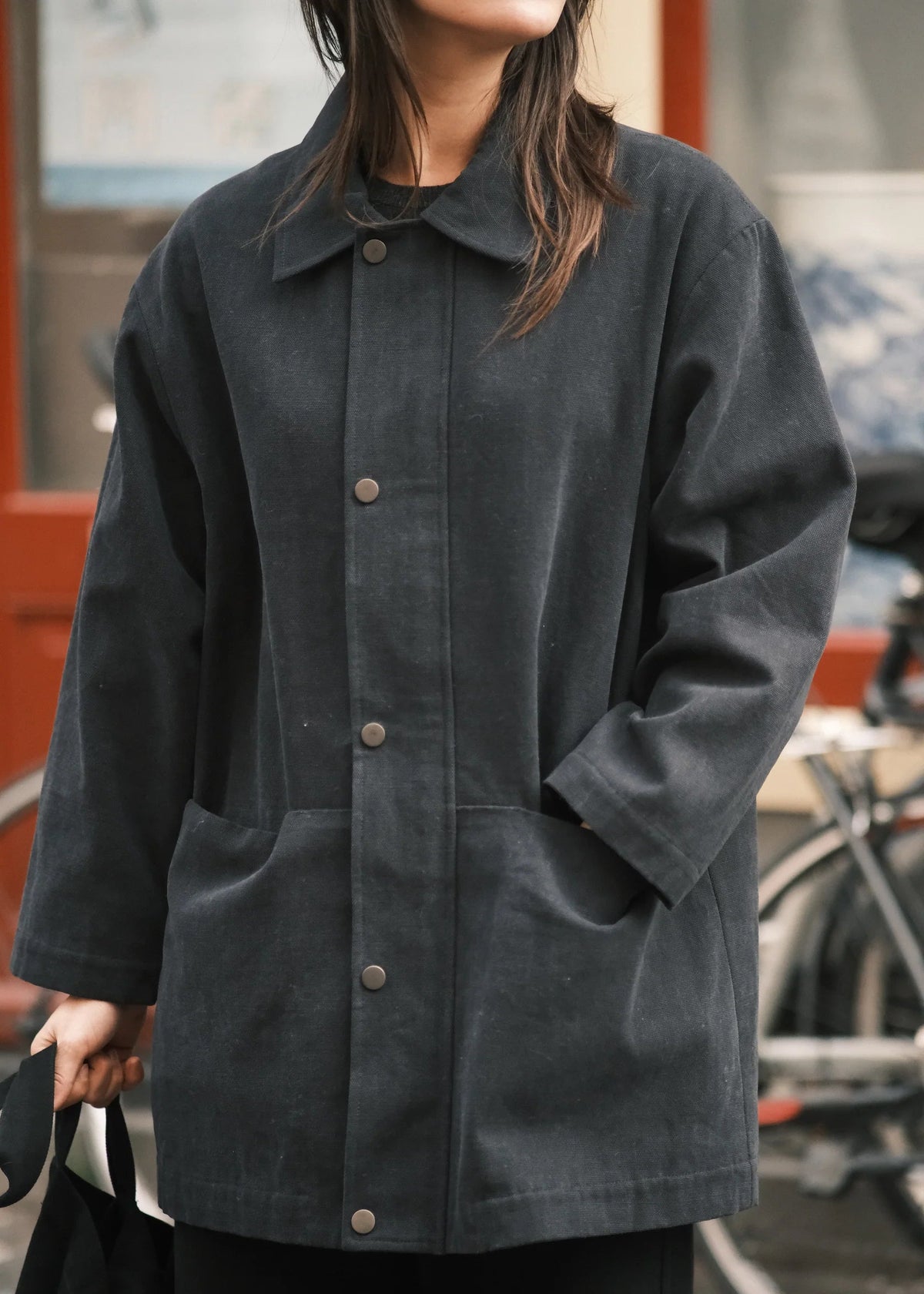 Mid-Length Chore Jacke - navy