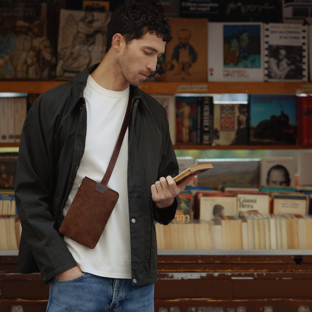Crossbody-Tasche Duccio - coffee Suede
