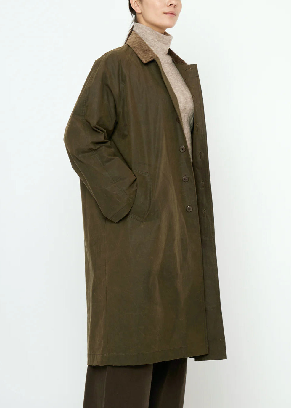Unisex Duster Coat - olivebraun