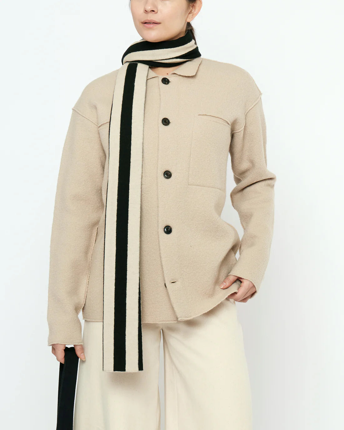 Unisex Schal gestreift - beige
