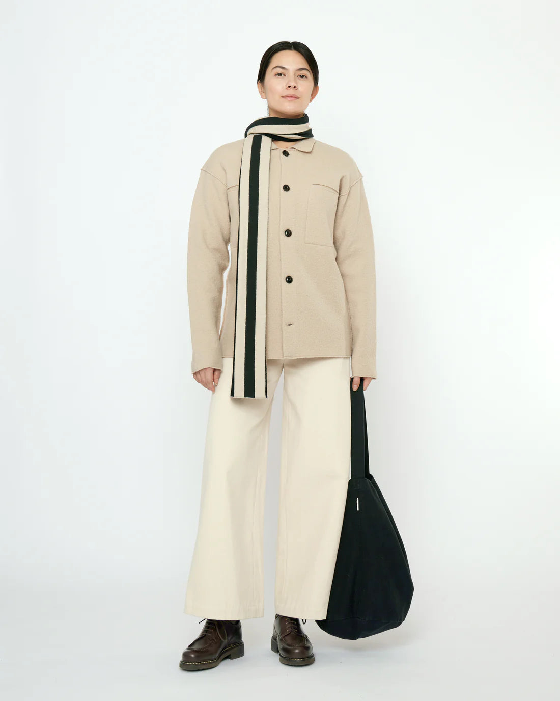 Unisex Schal gestreift - beige