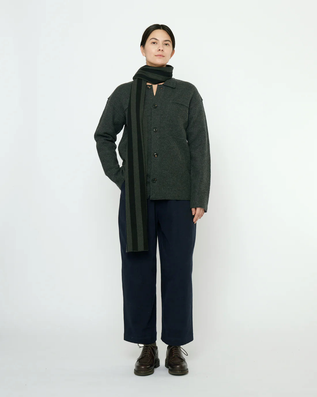 Unisex Schal gestreift - grau