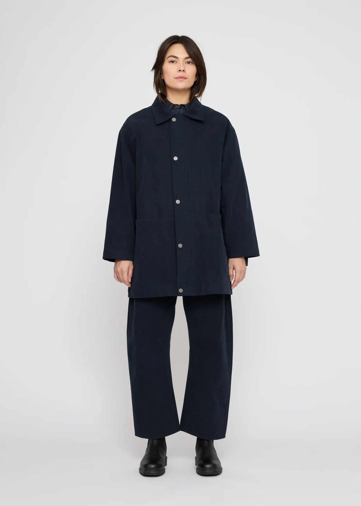 Mid-Length Chore Jacke - navy