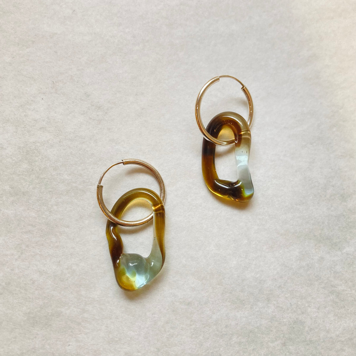 Ohrringe REIKO - transparent-braun / silber