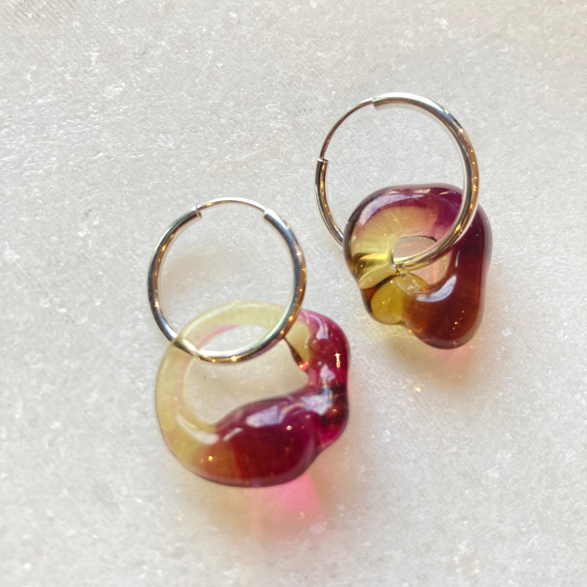 Ohrringe REIKO - honig-randen / silber