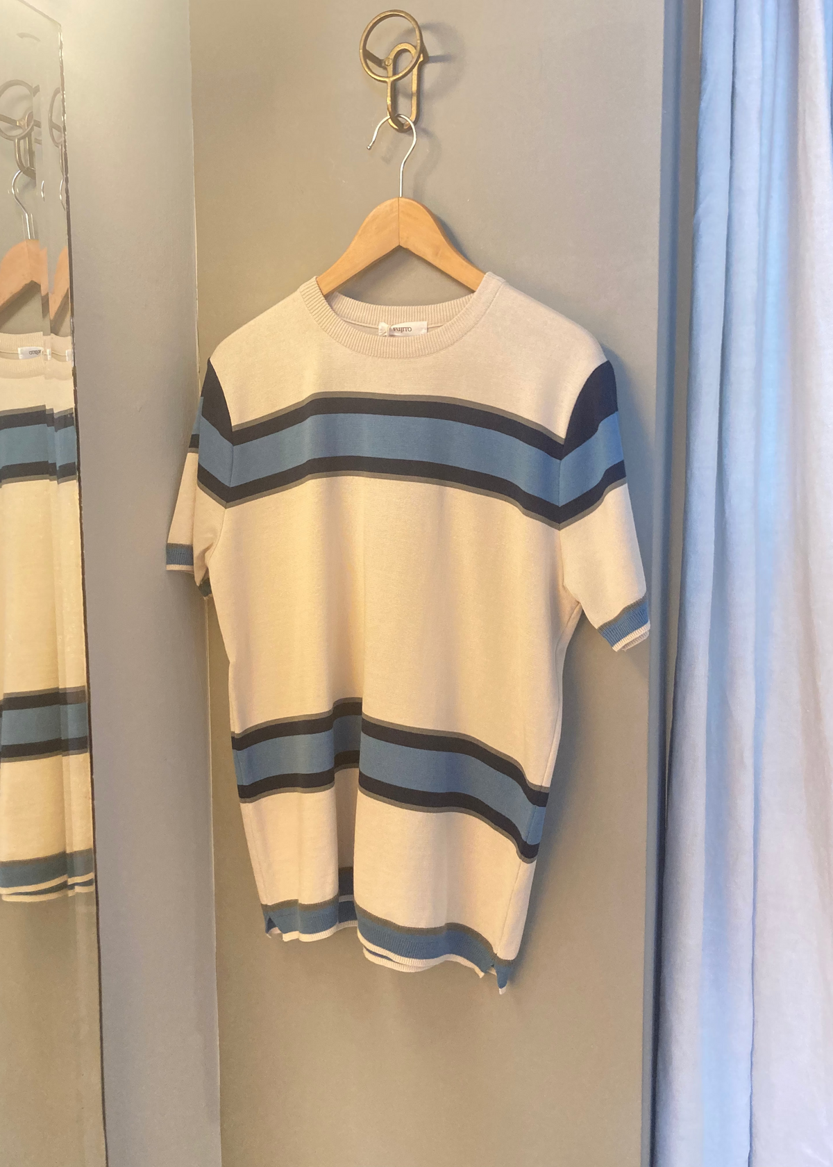 Border Knit T-Shirt - offwhite