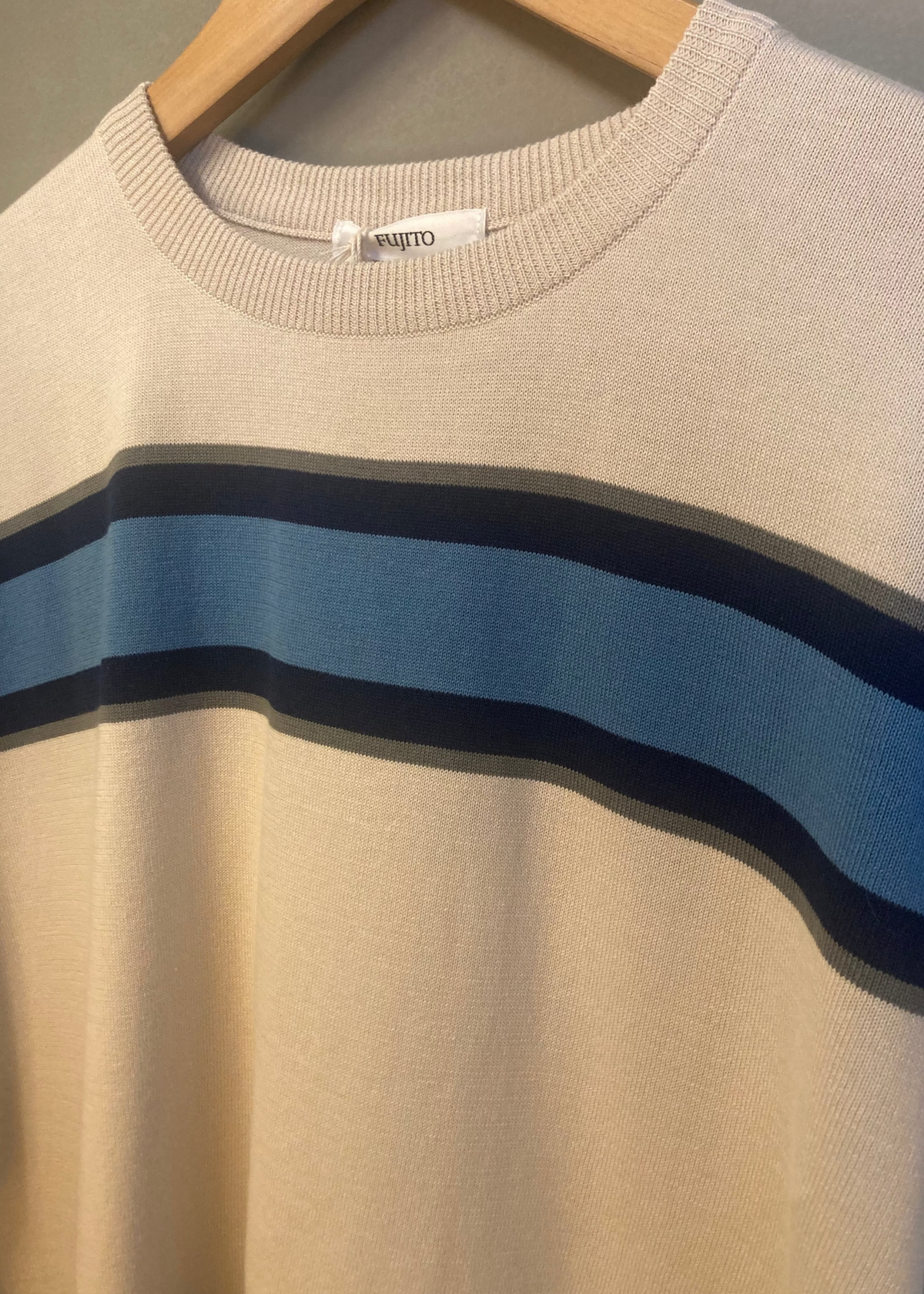 Border Knit T-Shirt - offwhite