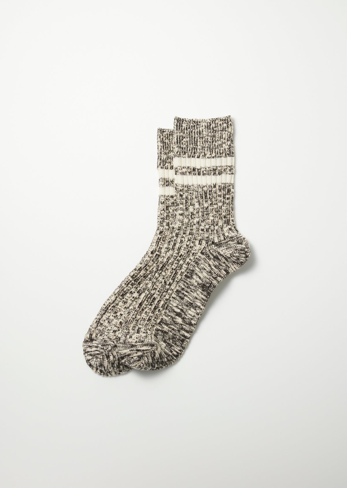 Cotton Slub Stripe Socken - schwarz