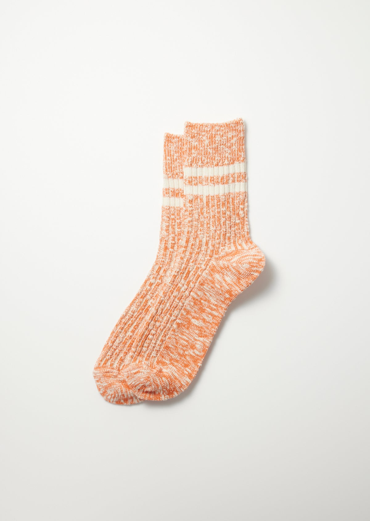 Cotton Slub Stripe Socken - orange