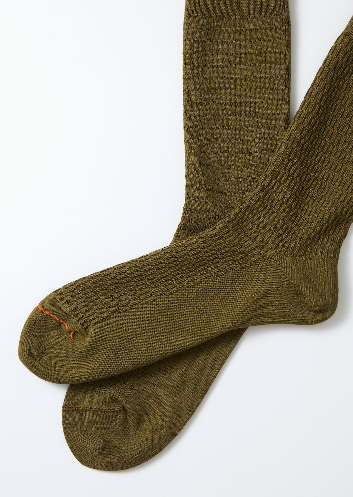 Cotton Thermal Socken - olive/orange