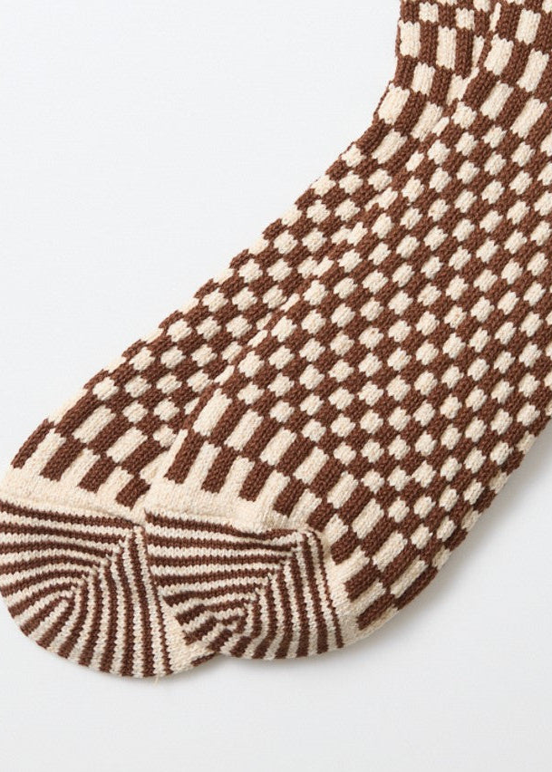 Checkerboard Socken - chocolate