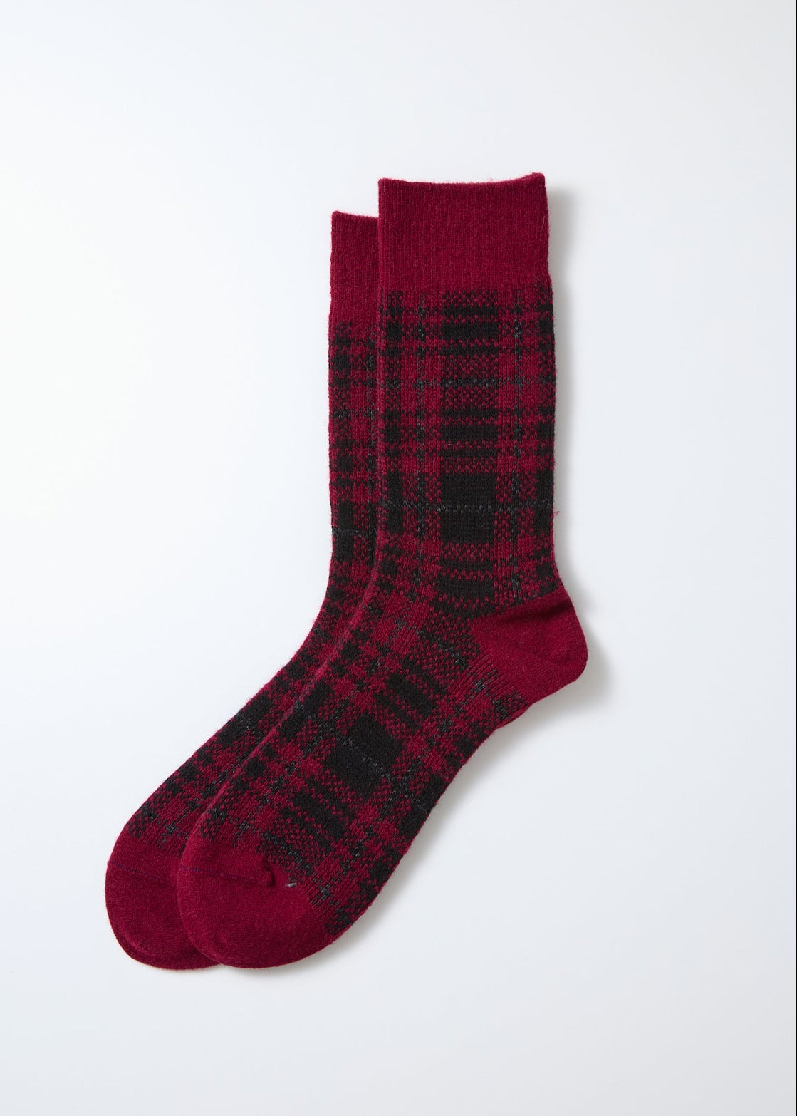 Check Pattern Socken - d.rot/schwarz