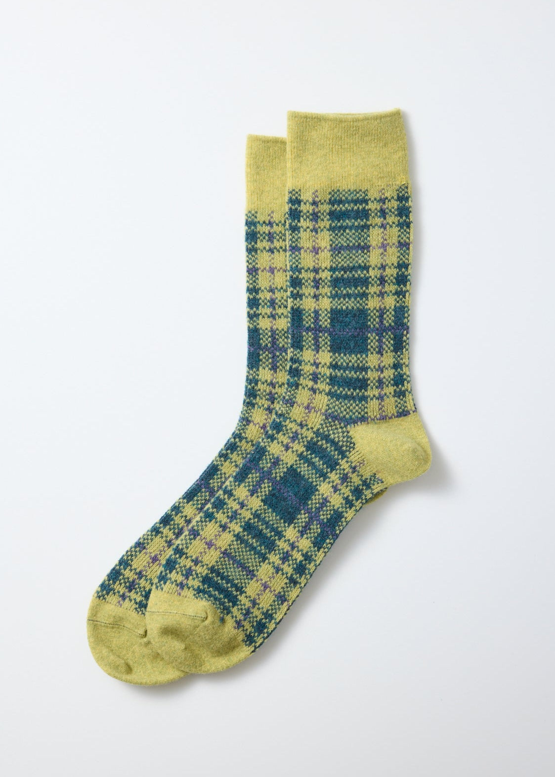 Check Pattern Socken - gelb/grün