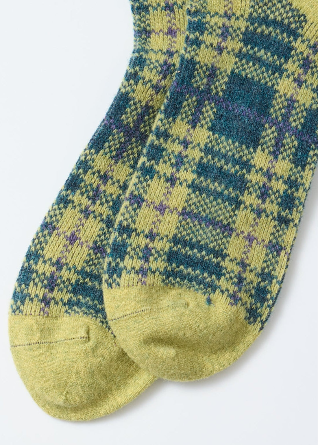 Check Pattern Socken - gelb/grün