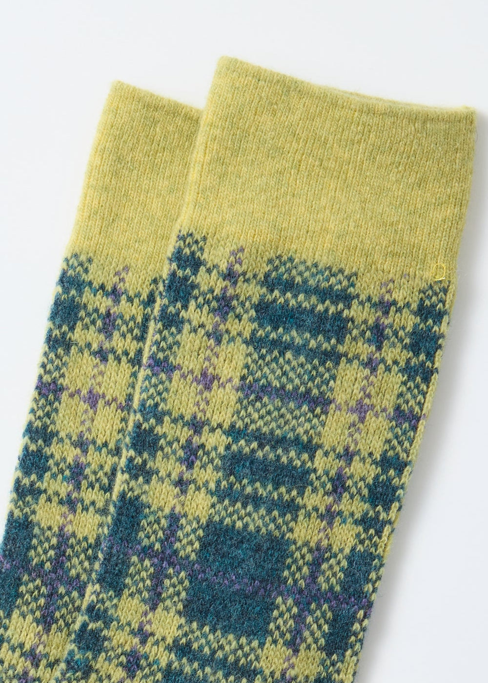 Check Pattern Socken - gelb/grün